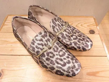 kate spade 표범 무늬 로퍼 플랫 힐 펌프스 샴페인 핑크