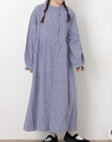 사만사 모스모스 CrossxLinen 프릴 원피스 블루