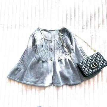 갤러리 비스콘티 긴팔 니트 스웨터 L 그레이 와이드 슬리브