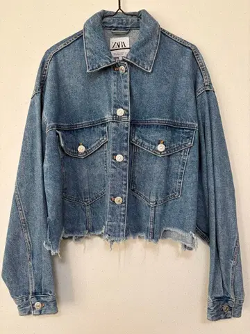 ZARA 크롭 데님 자켓 컷오프