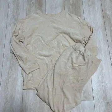 무인양품 룸웨어 맨투맨 상하의 세트 아이보리 여성용