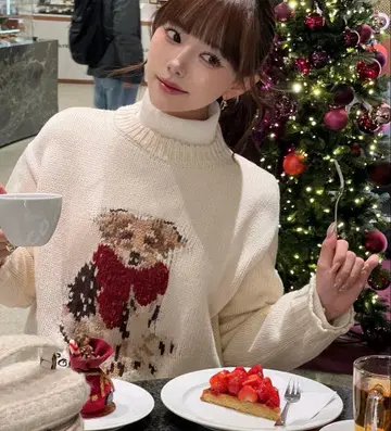 새상품 THE TOE Schloss holiday Dog Knit M