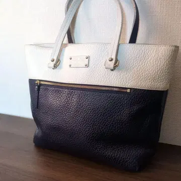 katespade 가죽 토트백 화이트/네이비
