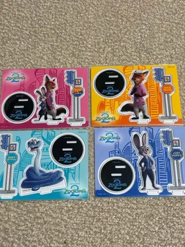 주토피아 제일복권 아크릴 스탠드 4개 세트