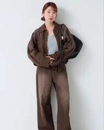 [ Kastane ] 비쥬 데님 자켓 브라운 미사용 새상품