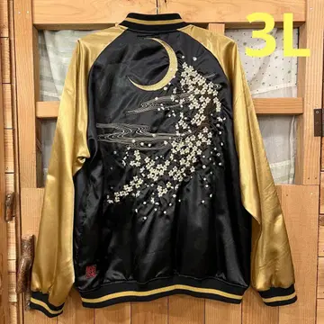 새상품 일본풍 패턴 카라쿠리타마시 자수 스카잔(3L)