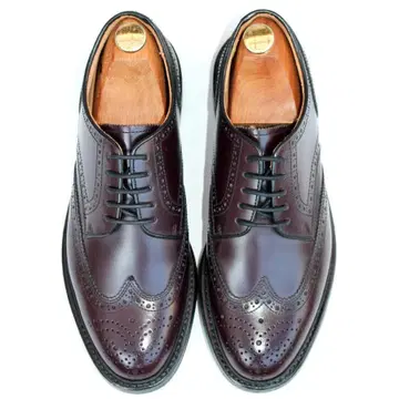 거의 미사용 REGAL 다크 브라운 가죽 윙팁 넓은 폭 드레스