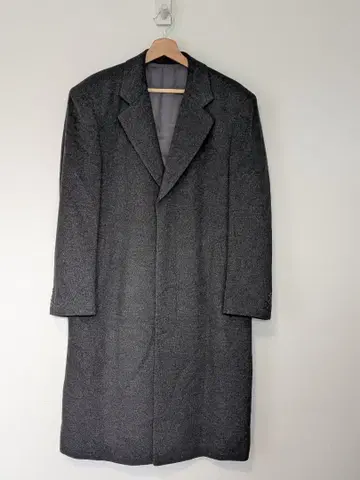 캐시미어 혼방 체스터 코트 차콜 그레이 M 퓨어 울