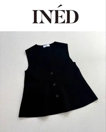 [새상품급] INED 이네드 지레 튜닉 베스트 블랙 9호