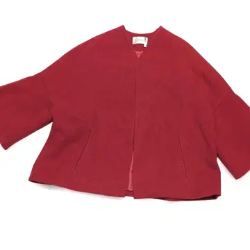 14 새상품급 FABIA 여성용 코트 빨간색 레드 노칼라 프리 사이즈