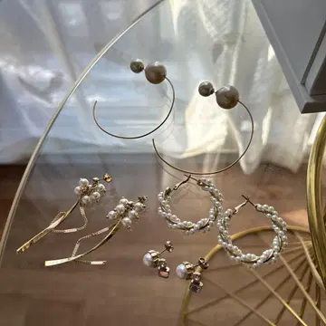 rienda 펄 귀걸이 4개 세트