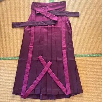 여성용 하카마 그라데이션 크림슨 컬러 와인 레드 95CM L 사이즈