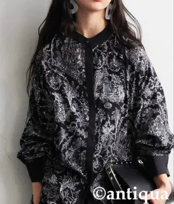 블라우스 셔츠 토와르 드 주이 패턴 셔츠 여성용 antiqua 안티카