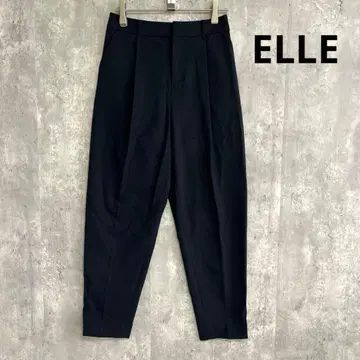 ELLE 턱 테이퍼드 팬츠 심플 깔끔 고급 허리밴딩