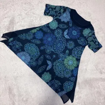 토쿠코 프리미어 볼(9) 반팔 T셔츠 올 패턴 블랙 디자이너 페이즐리