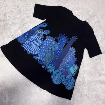 토쿠코 프리미어볼(9) 반팔 T셔츠 튜닉 올 패턴 선인장 꽃무늬