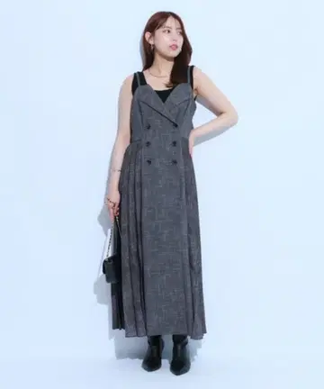 Mystrada 백 플리츠 레이어드 원피스