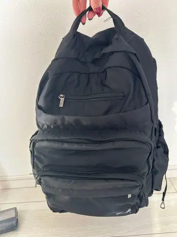 블랙 멀티 포켓 백팩 마더백