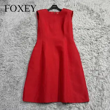 컨디션 최상 폭시 뮤게 드레스 울 실크 원피스 크리스마스 빨간색 40