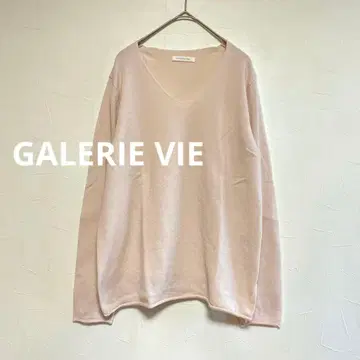 갤러리 비 스코틀랜드 캐시미어 V넥 니트 핑크 S