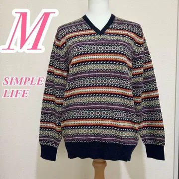 심플 라이프 M 니트 스웨터 올 패턴 캐주얼 코디 깔끔한 코디
