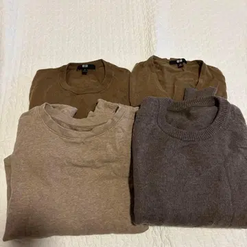 브라운 계열 니트 울 UNIQLO 4종 세트