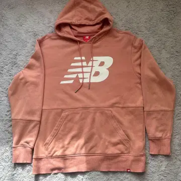 New Balance 핑크 후드 부착 후드티 X-LARGE