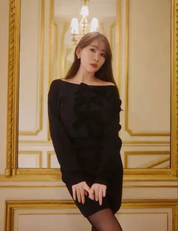 herlipto Simone 니트 미니 드레스