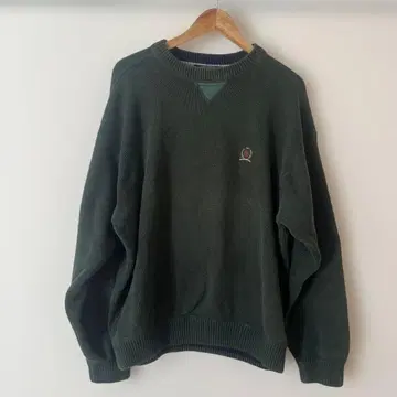 TOMMY HILFIGER 다크 그린 니트 스웨터 XL