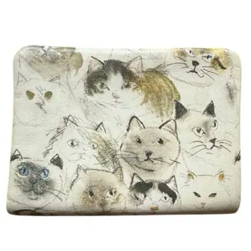 새상품급 맨해트너즈 가죽 지갑 고양이