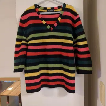 SONIA RYKIEL 스트라이프 V넥 니트