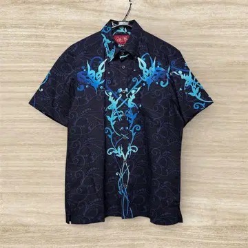 카리유시 웨어 반팔 셔츠 네이비 M