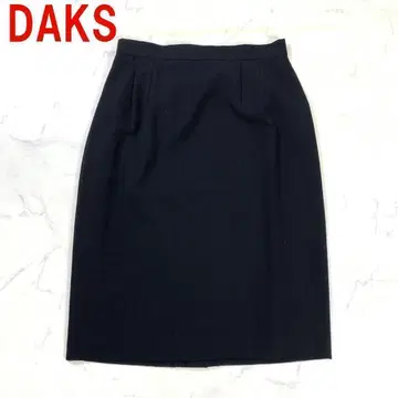 A1607 닥스 무릎 기장 스커트 울 안감 있음 슬릿 블랙 67-93