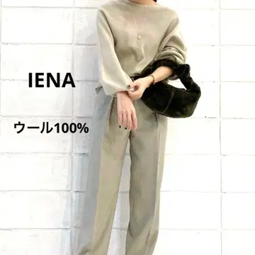 스테디셀러 IENA 이에나 울 100% 니트 베이지 긴팔 심플 고급