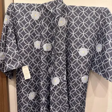 새상품 프레타 기모노 파랑 코몬 무늬 L 사이즈