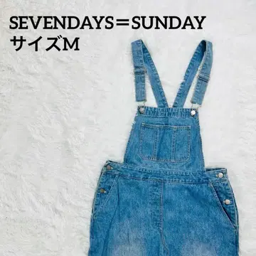 sevenday=sun day 데님 블루 살로펫 오버롤 롱