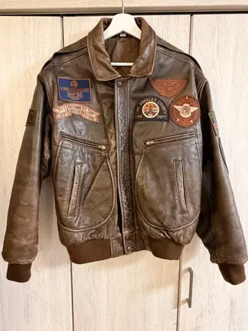 [ 빈티지 ] 80s 소가죽 가죽 자켓 A-2 퀼팅 대만제