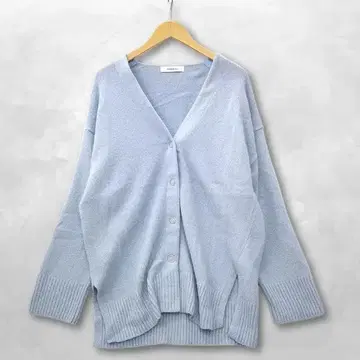 젬블 폭스 가디건 복슬복슬 울 스냅 버튼