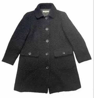 매킨토시 롱 코트 블랙 울 도트 스텐카라 코트