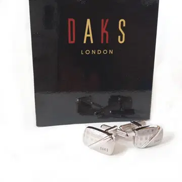 dkc15 새상품 DAKS 닥스 커프스 링크 매트 실버 체크 무늬