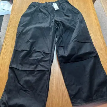 WEGO 백 새틴 와이드 밀리터리 팬츠 블랙