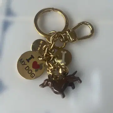 에트로 ETRO 개 참 포함 골드 키링 미사용 자택 보관품 레어