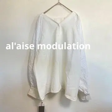 미사용품 아레즈 모듈레이션 이소재 도킹 블라우스 화이트 M