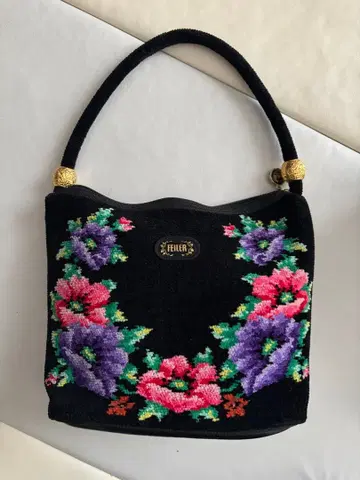 FEILER 꽃무늬 자수 핸드백