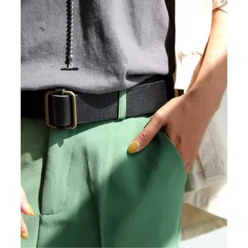 안티카 블랙 가죽 벨트