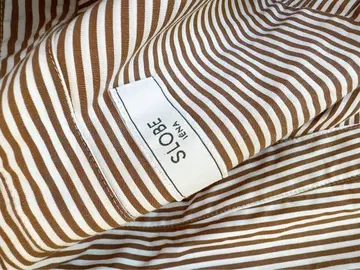 SLOBE IENA 이에나 스트라이프 셔츠 화이트 브라운 컨디션 최상