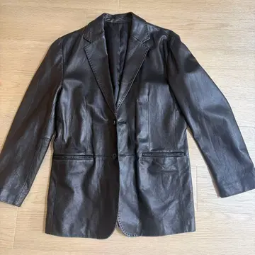 테일러드 자켓 블랙 가죽 블레이저 USD 구제 의류