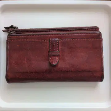 천연 가죽 장지갑 다크 브라운