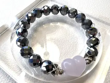 테라헤르츠 플로라이트 하트 9.6mm 팔찌