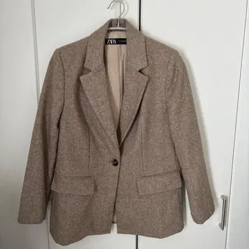 ZARA 트위드 자켓 XS 베이지